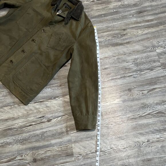 Rag & Bone x Barneys Olive Waxed Cotton Chore Jacket Corduroy Collar Men’s 42 - Picture 6 of 14